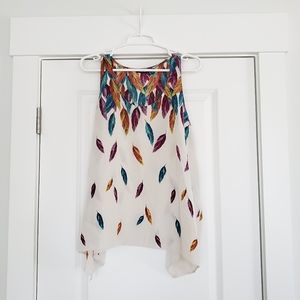 White Feather Pattern Tank